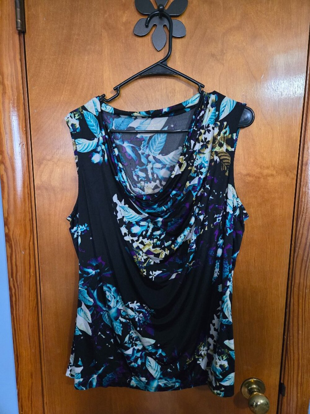 Worthington Business Tank Top, Size XL, Blue Floral